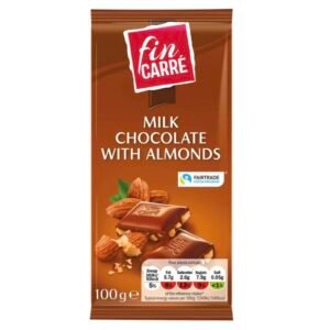 FIN CARRE MILK CHOCOLATE WITH ALMONDS 100GM