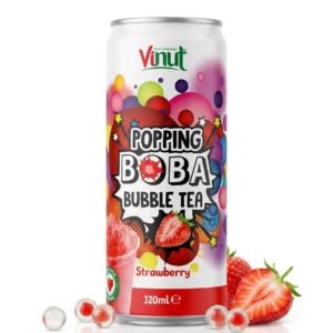 Vinut Popping Boba strawberry bubble tea 320ml